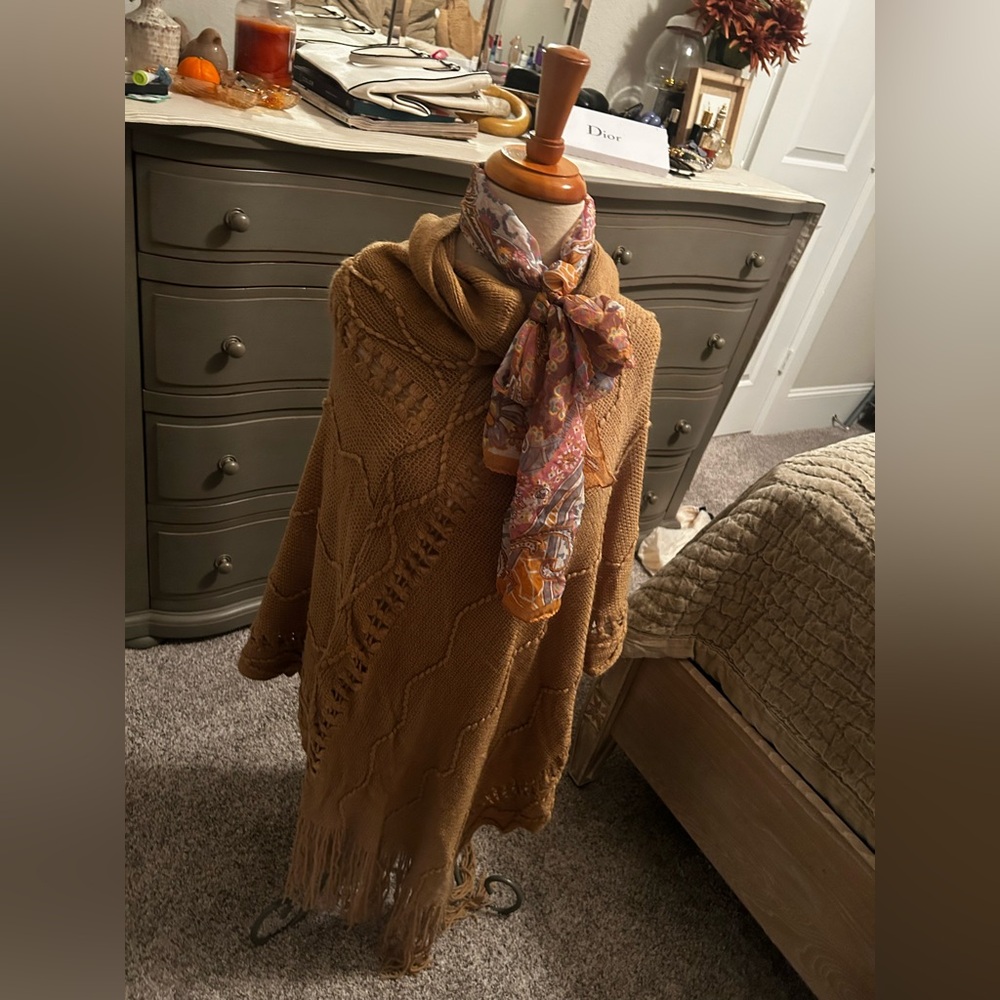 Demdaco Golden Knit poncho